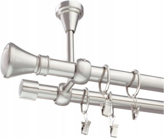 STROPNÁ ZÁCLONSOVÁ TYČ STRIEBORNÁ OCEL 19mm 300cm DVOJ